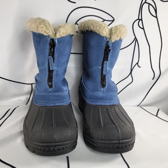 Northside ThermoLite Thin Insulation 9 Denim Blue Black Suede Zip Ankle Boots - Picture 2 of 9